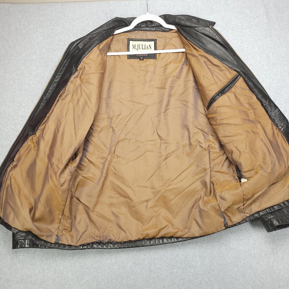 M‎ Julian Wilsons Leather Jacket Mens Medium Black Zip Front Buckle Pockets - Picture 10 of 16
